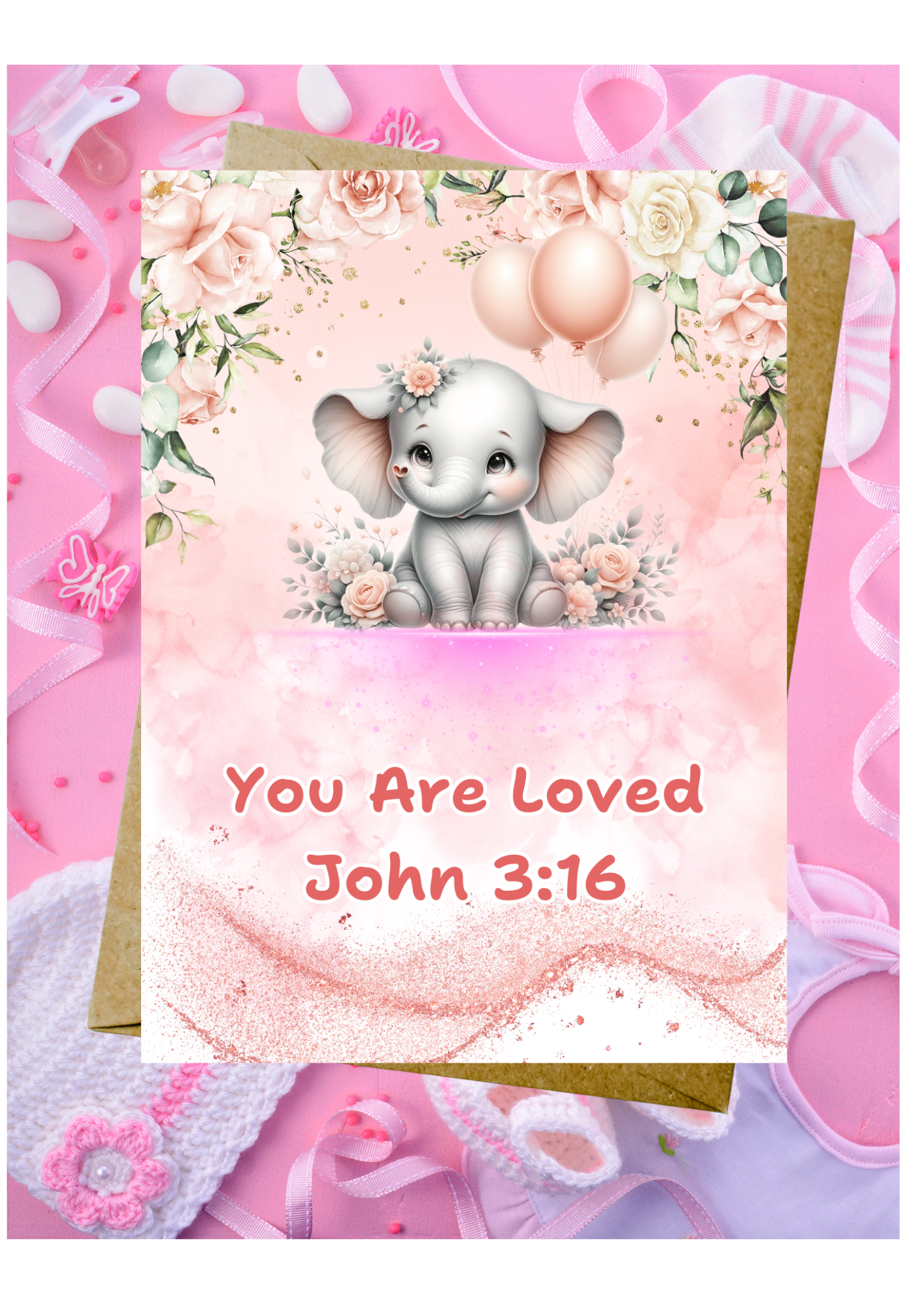 New Baby Daughter Card - John 3:16 You Are Loved
