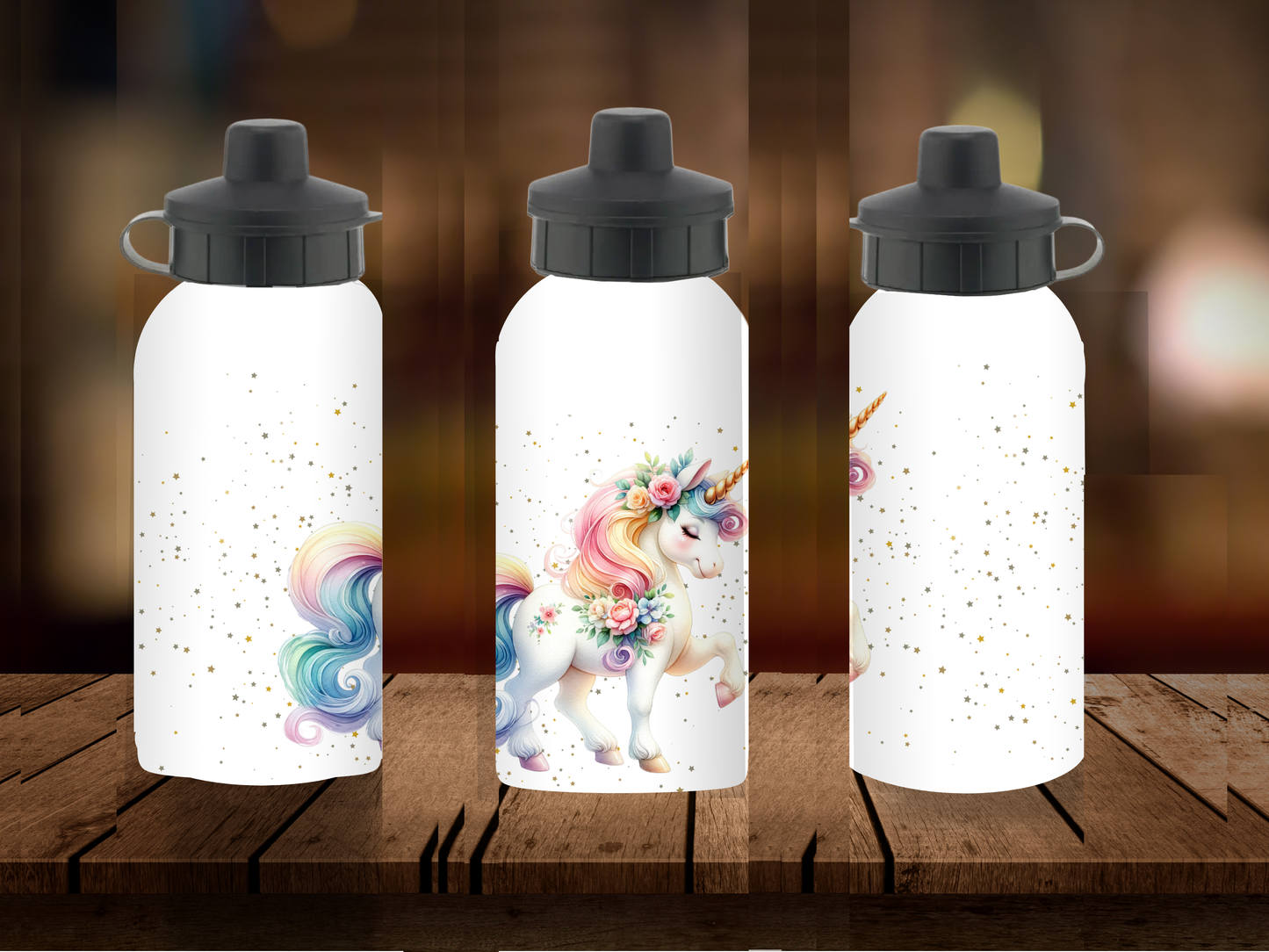 600ml Aluminium Water Bottle - Unicorn