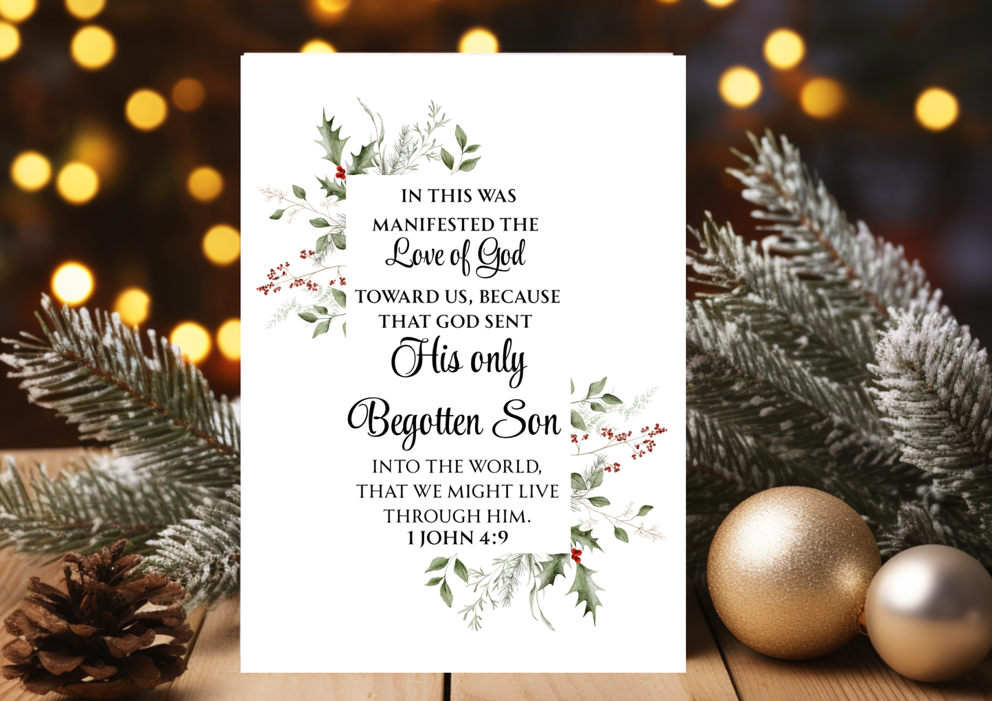 Christmas Card -God Sent His Only Begotton Son 1 John 4:9