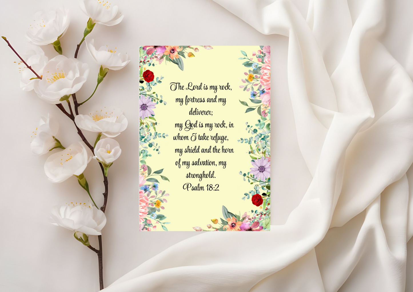 Scripture Card - Psalm 18:2 - The Lord is my rock, my fortress and my deliverer....