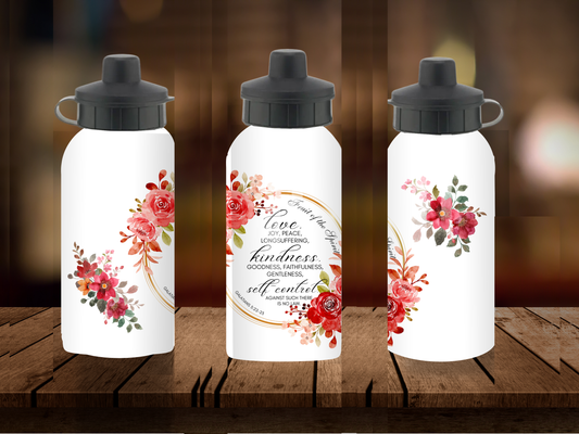 600ml Aluminium Water Bottle - Fruit of The Spirit Galations 5:22-23