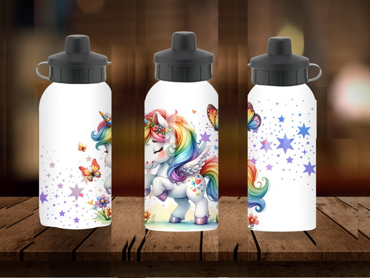 600ml Aluminium Water Bottle - Unicorn