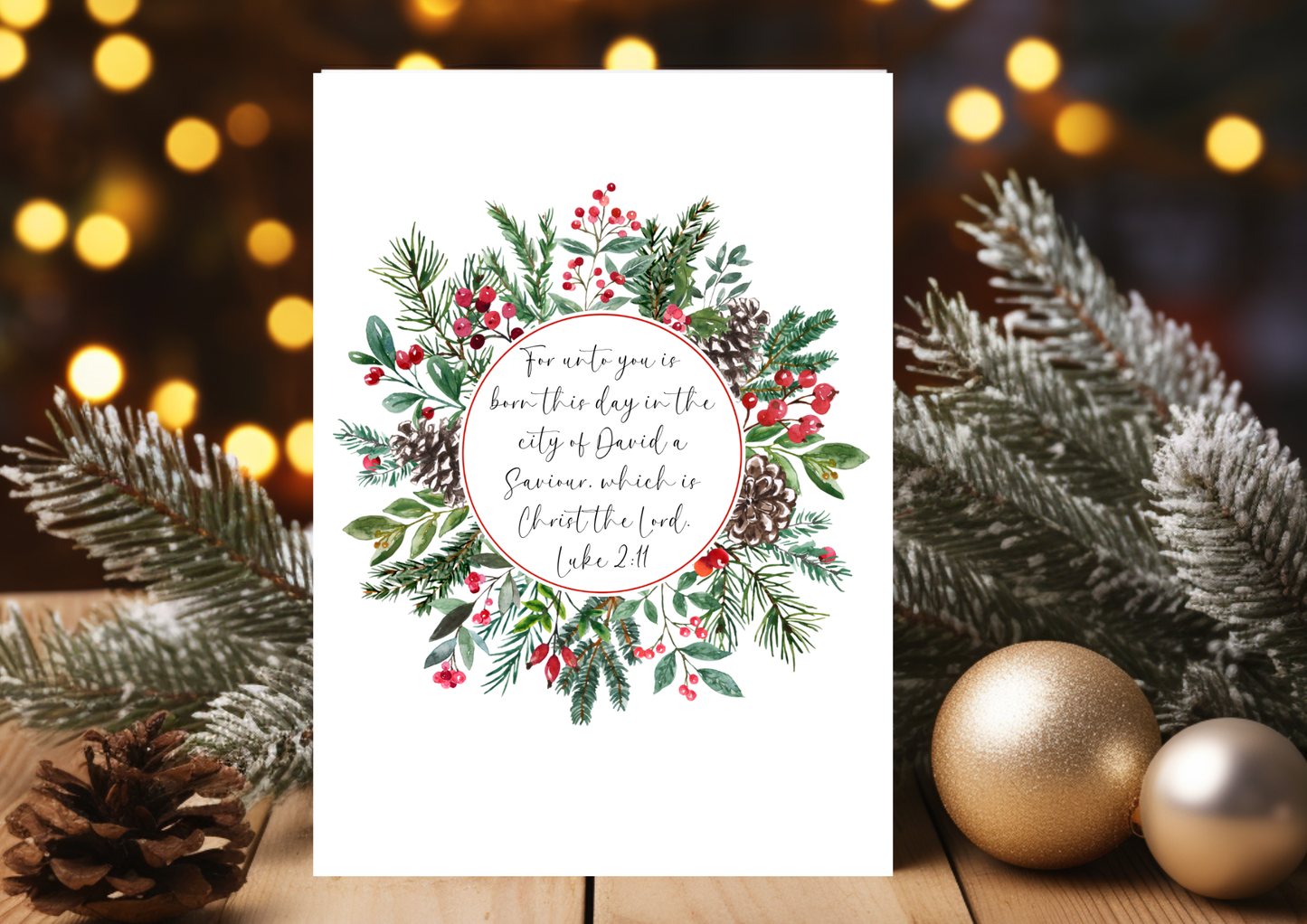 Christmas Card - For Unto You Is Born This Day Luke 2:11