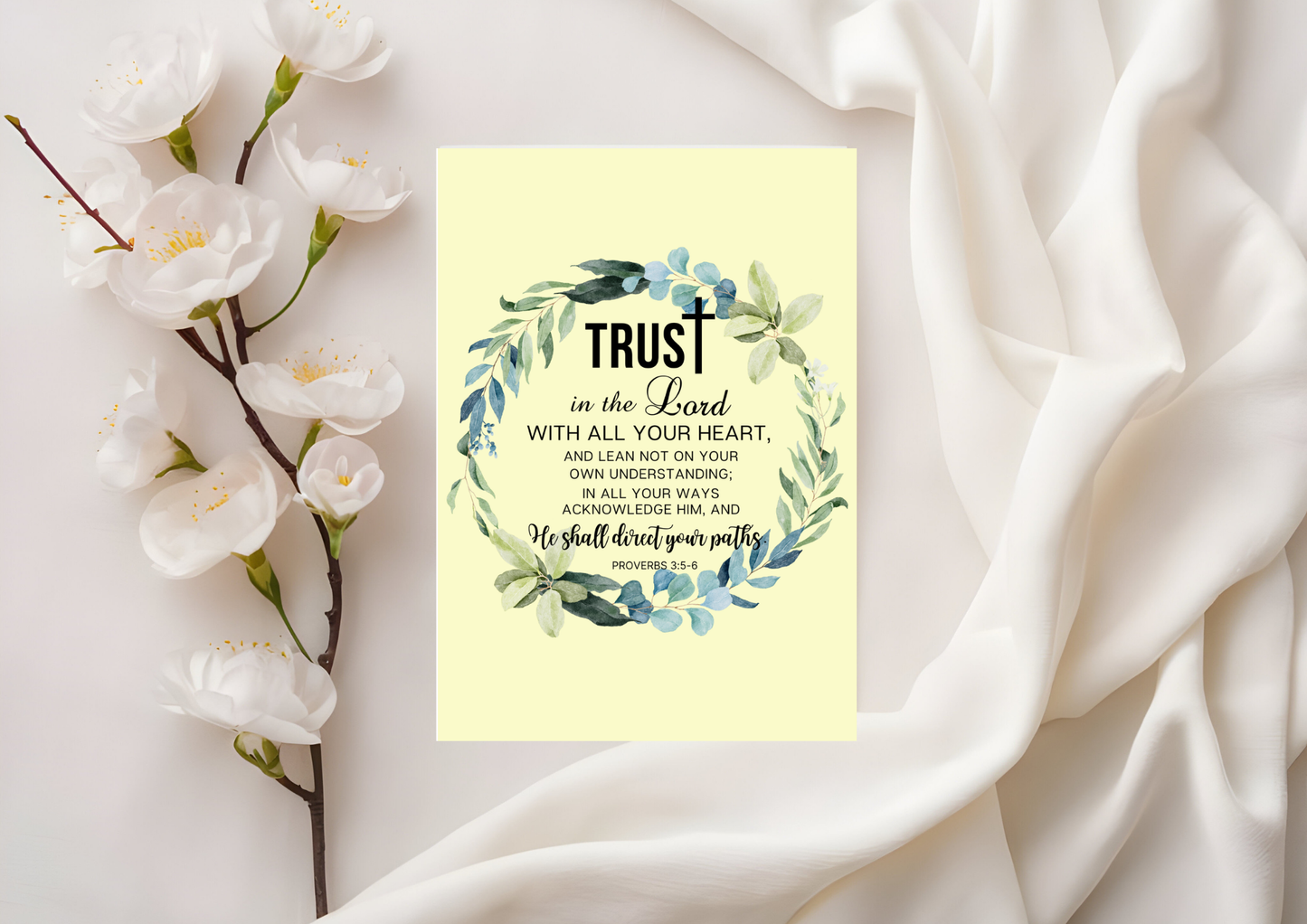 Scripture Card - Proverbs 3:5-6 Trust In The Lord With All Your Heart