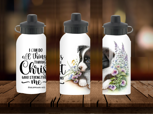 600ml Aluminium Water Bottle - I Can Do All Things Through Christ Philippians 4:13