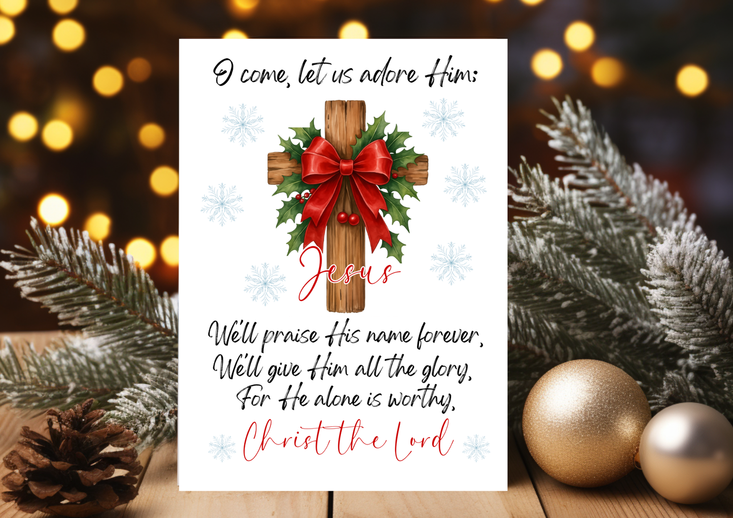 Christmas Card - O Come Let Us Adore Him