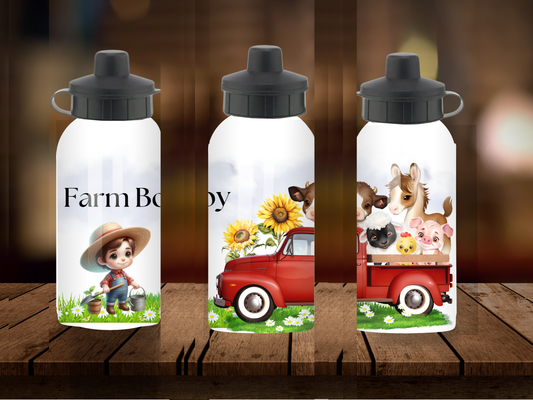 600ml Aluminium Water Bottle - Farm Boy