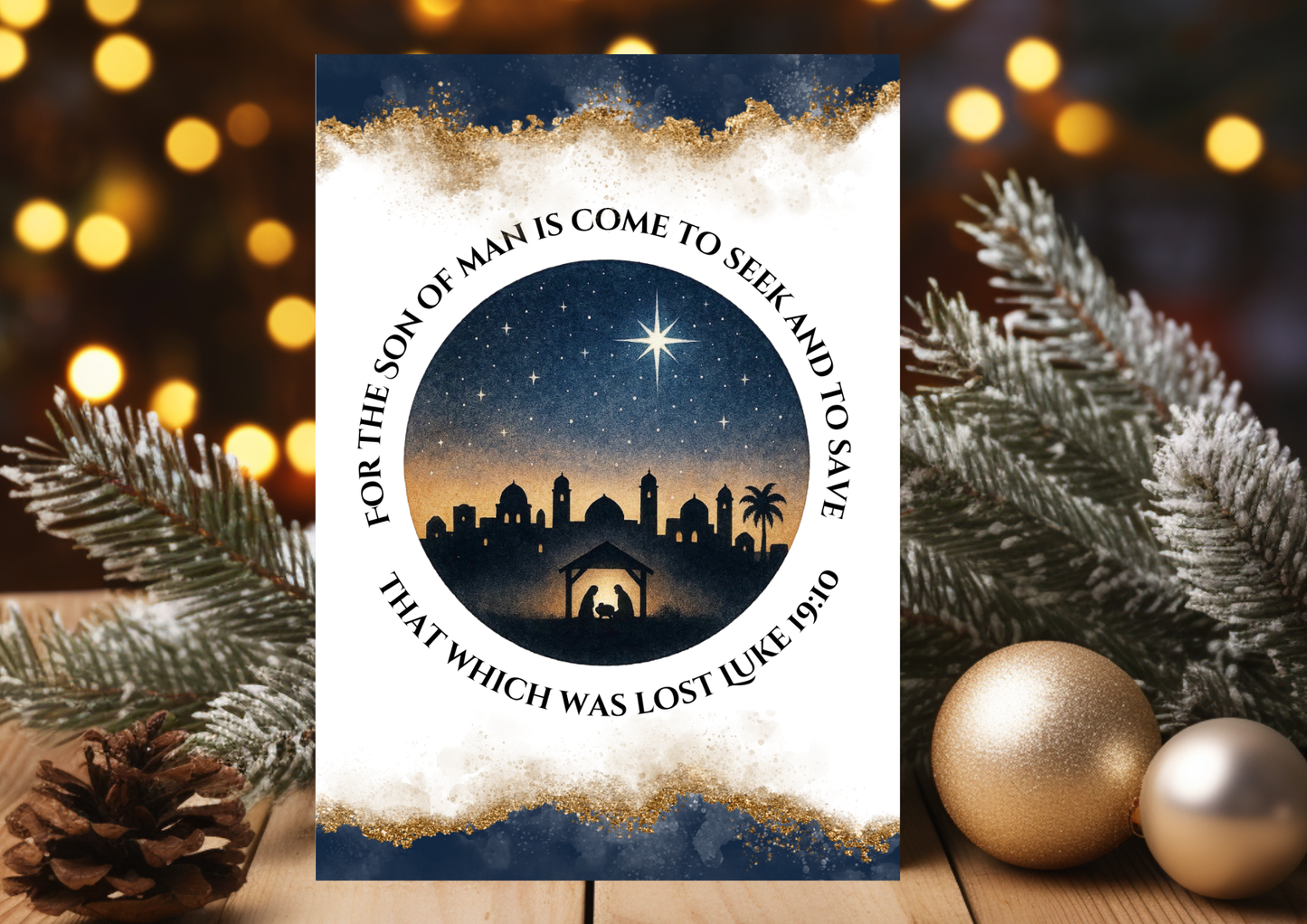 Christmas Card -For the son of man is come Luke 19:10