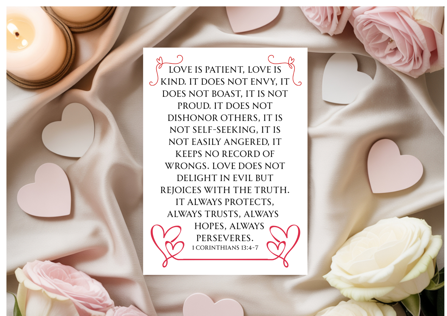 Love is Patient Love Is Kind Card 1 Cor 13:4-7