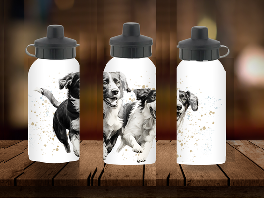 600ml Aluminium Water Bottle - Collie Dogs