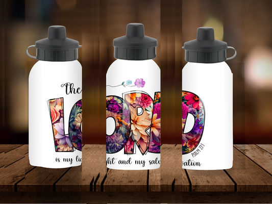 600ml Aluminium Water Bottle - The Lord Is My Light & My Salvation Psalm 27:1