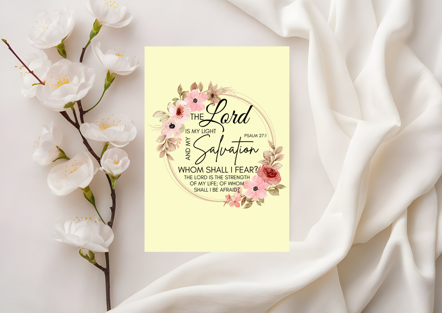 Scripture Card - Psalm 27:1 The Lord Is My Light & My Salvation