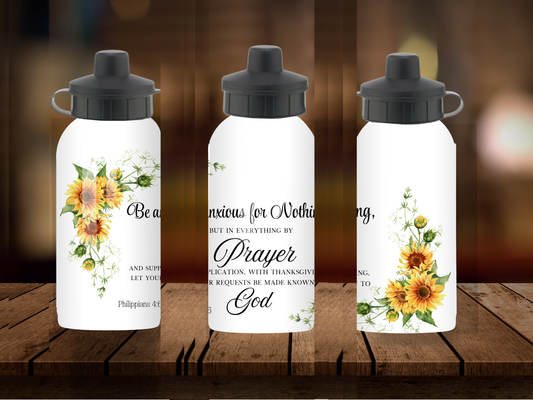 600ml Aluminium Water Bottle - Be Anxious For Nothing Philippians 4:6