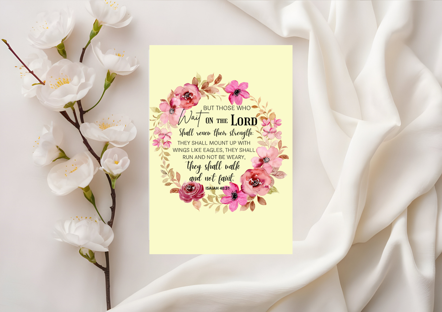 Scripture Card - Isaiah 40:31 Those Who Wait On The Lord Will Renew Their Strength