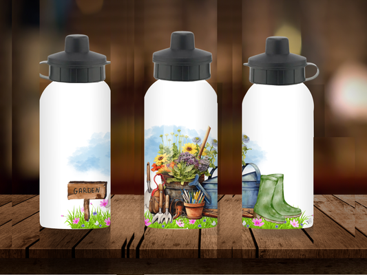 600ml Aluminium Water Bottle - Gardening