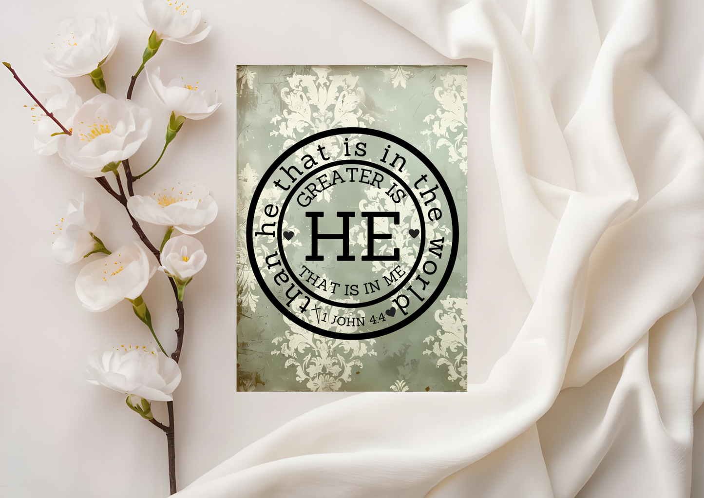 Scripture Card - Greater is he that is in you, than he that is in the world 1 John 4:4