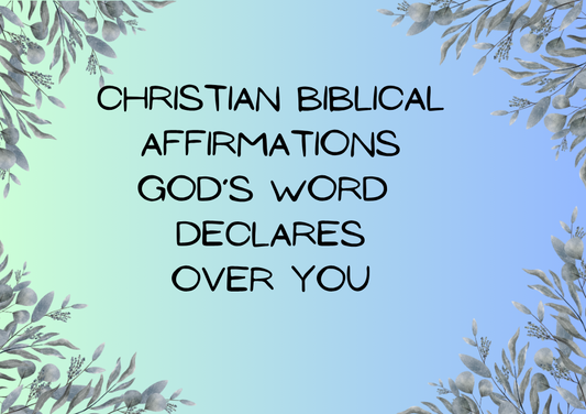 30 Bible Affirmation Cards Blue Pastel Leaf Style