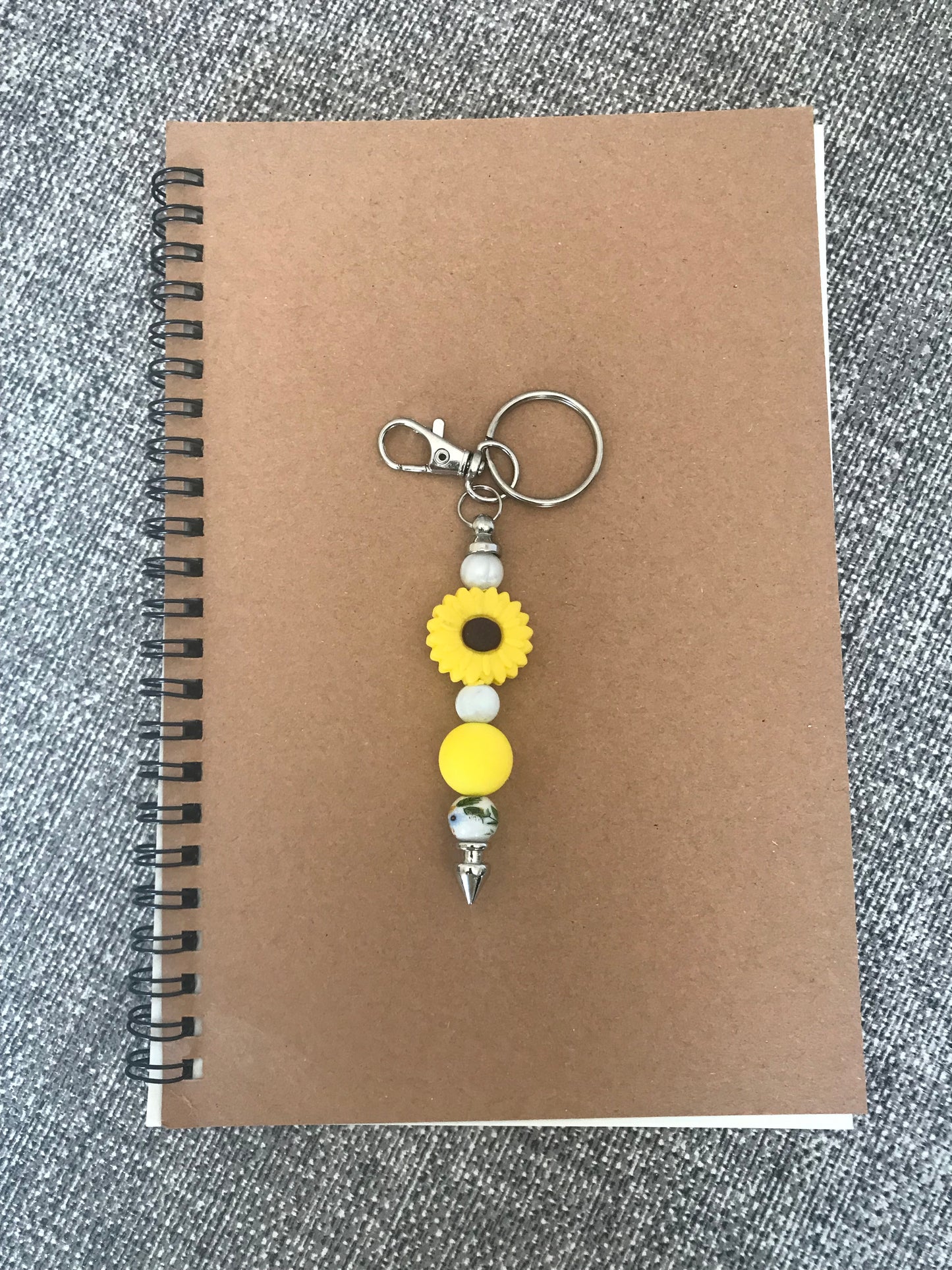 Sunflower Beaded Keychain