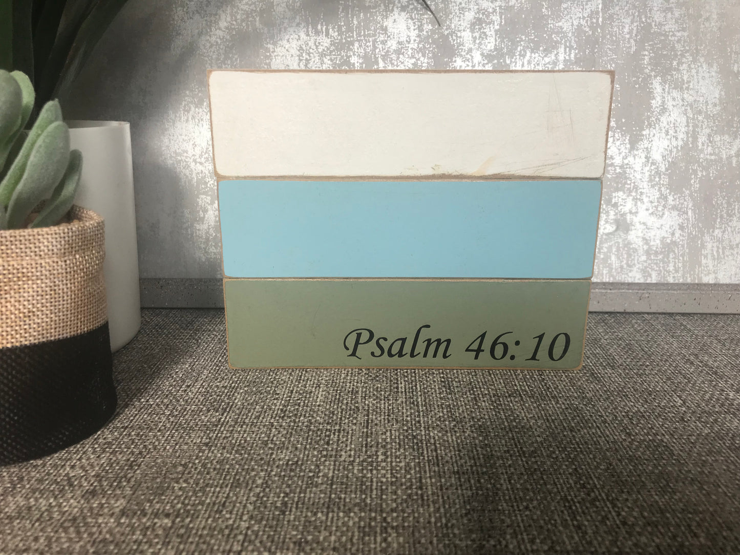 Be Still & Know That I Am God Psalm 46:10 Wooden Stacked Freestanding Plaque 15x12cm