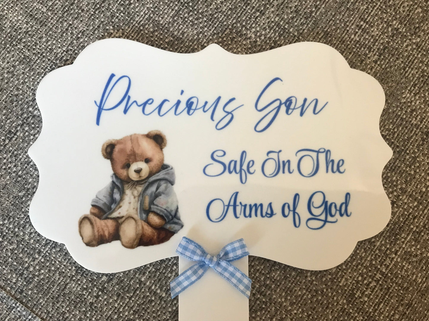 Plaque Grave Marker 17x24cm - Precious Son Safe In The Arms Of God