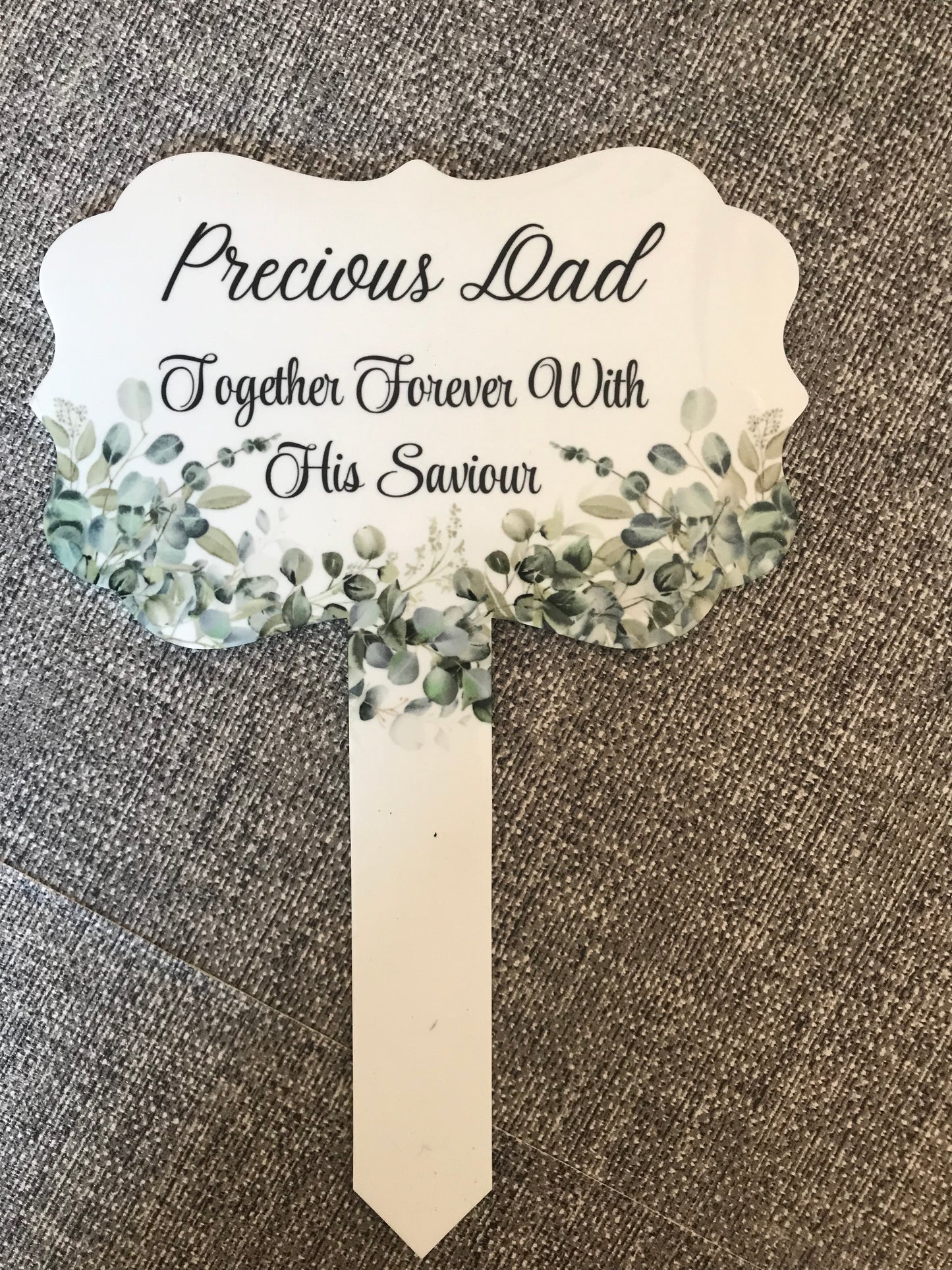Plaque Grave Marker 17x24cm - Precious Dad Together Forever With His Saviour
