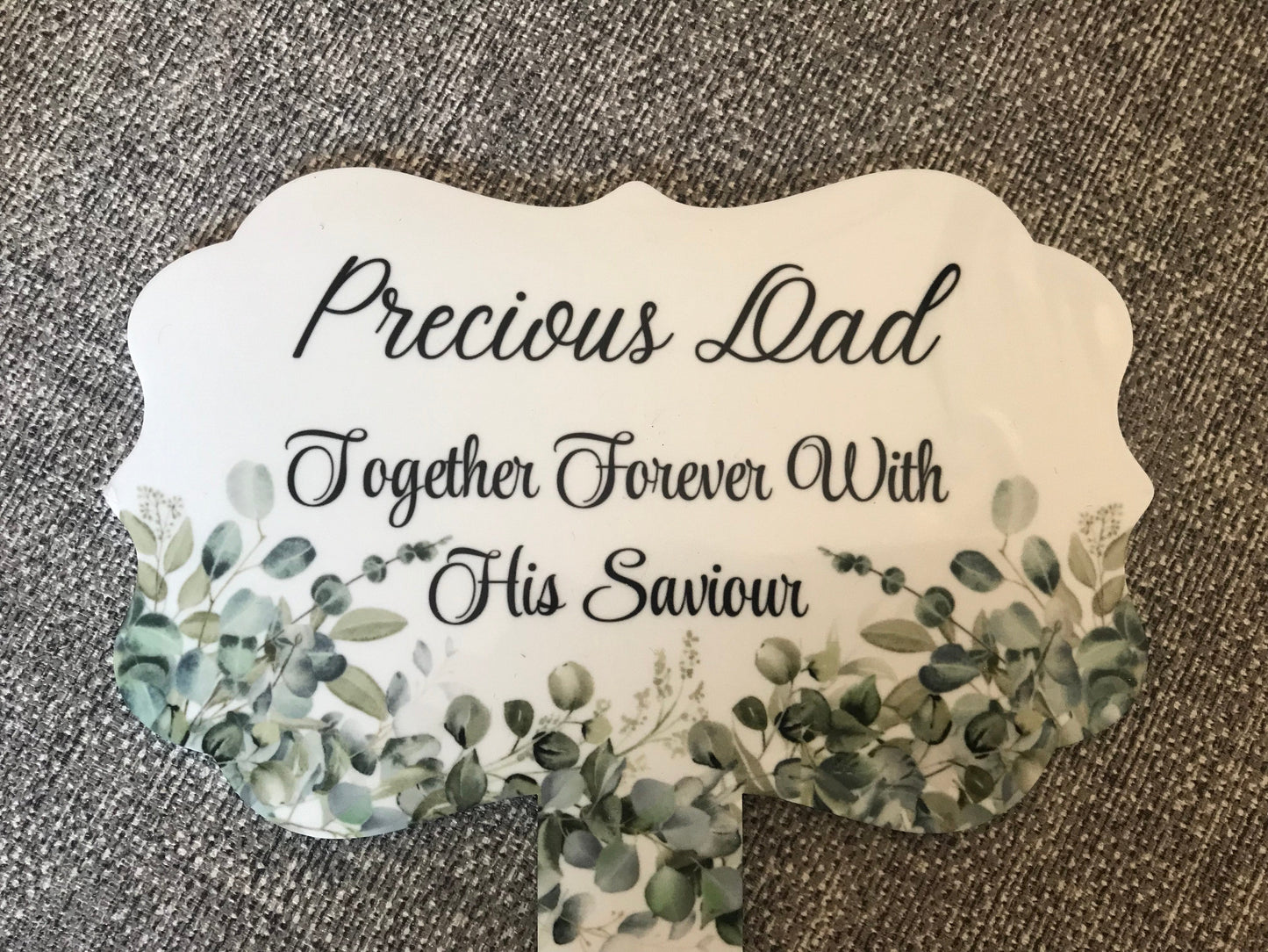 Plaque Grave Marker 17x24cm - Precious Dad Together Forever With His Saviour