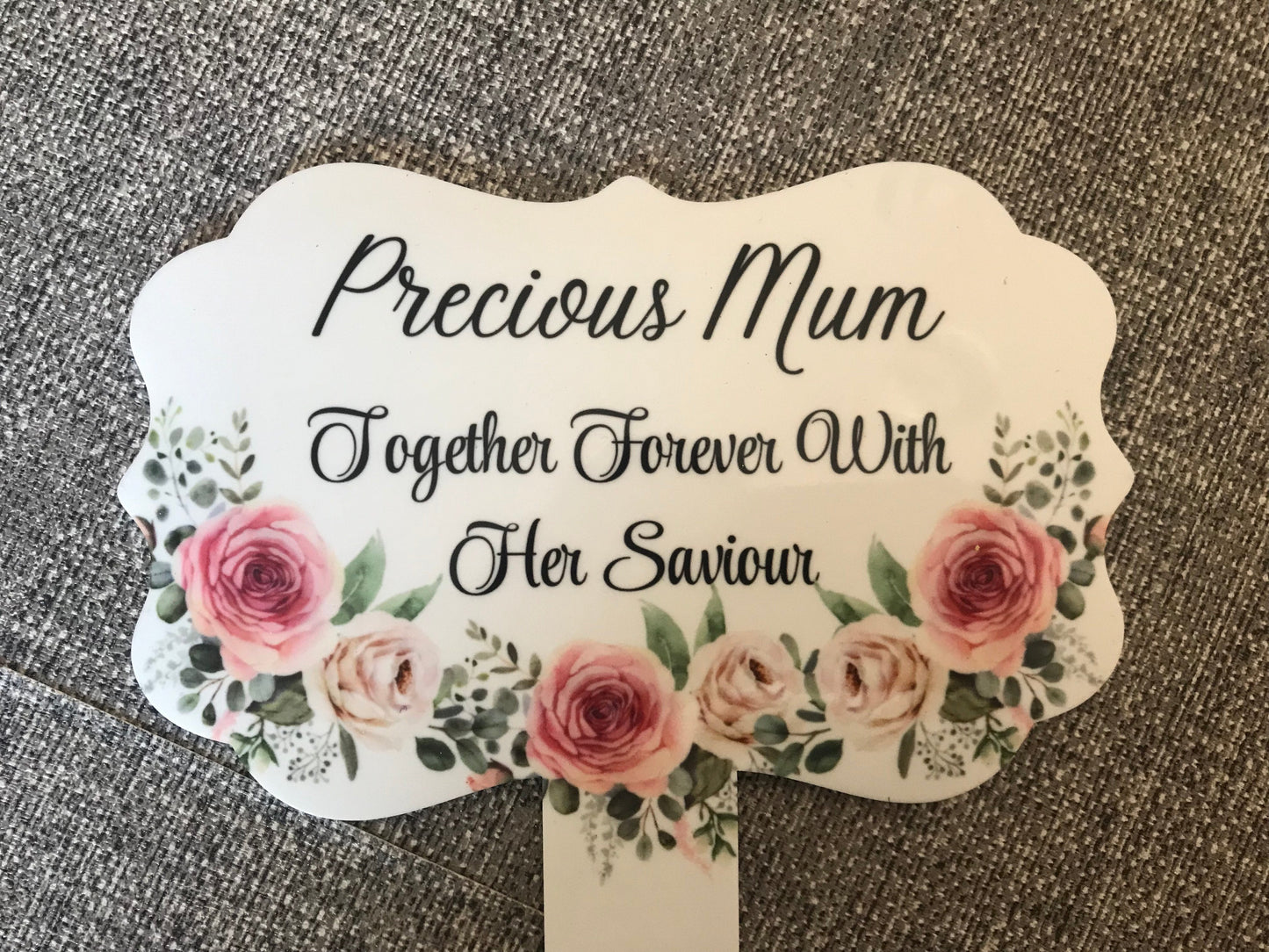Plaque Grave Marker 17x24cm - Precious Mum Together Forever With Her Saviour