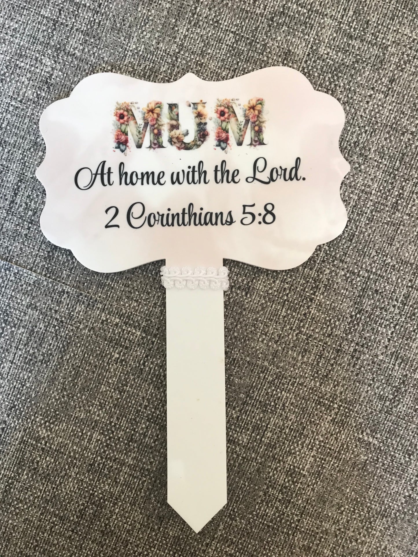 Plaque Grave Marker 17x24cm - Mum At Home with the Lord 2 Corinthians 5:8