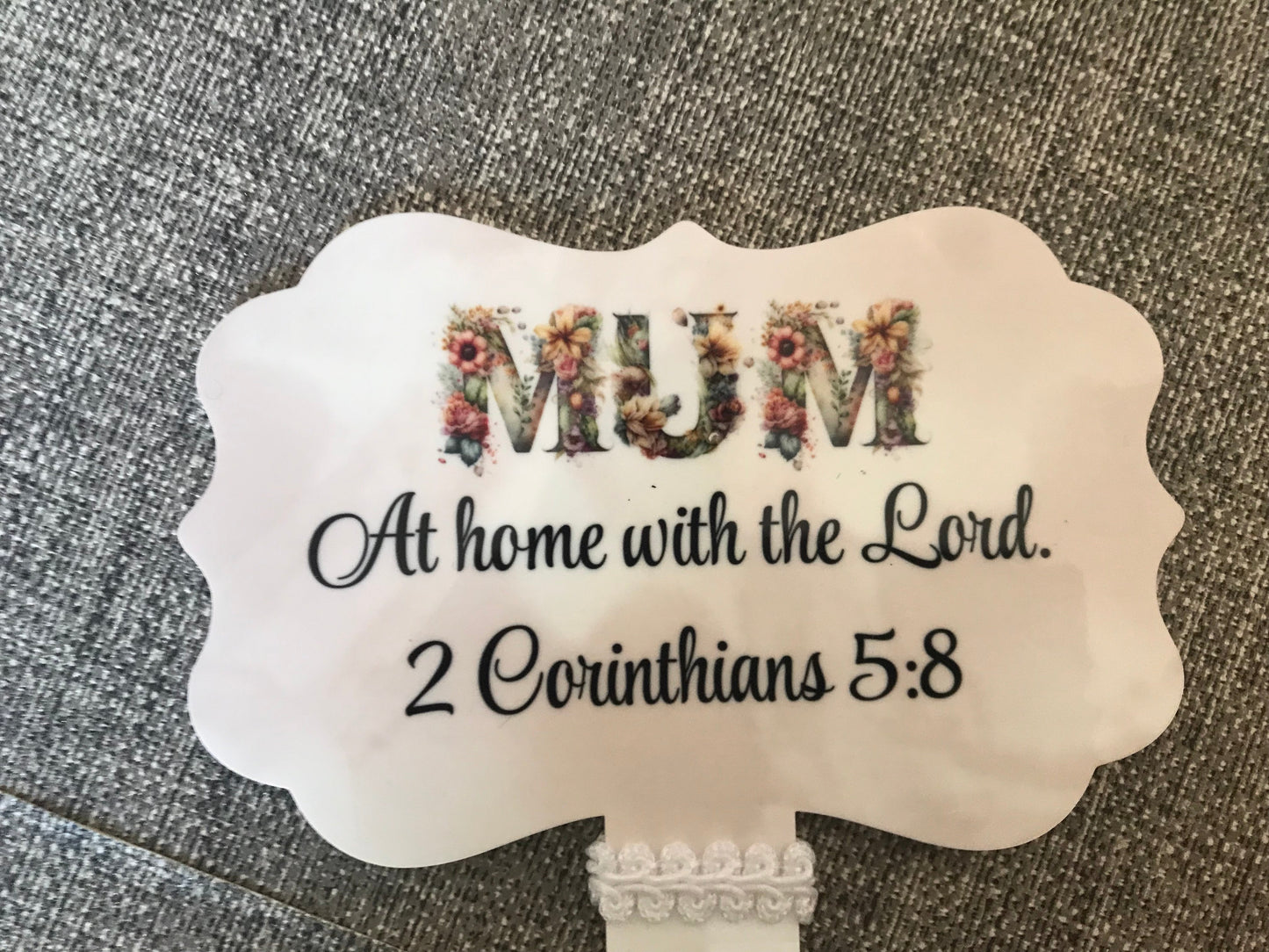 Plaque Grave Marker 17x24cm - Mum At Home with the Lord 2 Corinthians 5:8