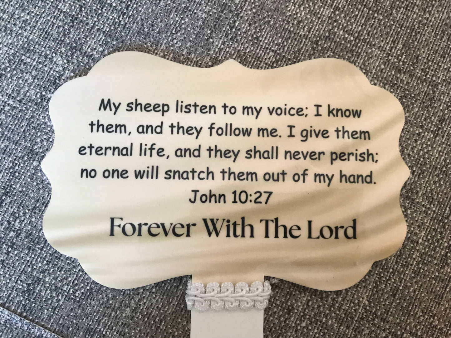 Plaque Grave Marker 17x24cm - Eternal Life, They Will Never Perish John 10:27