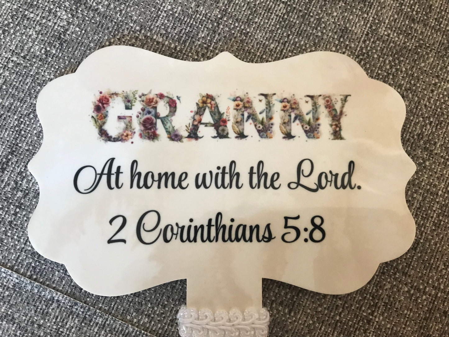 Plaque Grave Marker 17x24cm - Granny At Home with the Lord 2 Corinthians 5:8