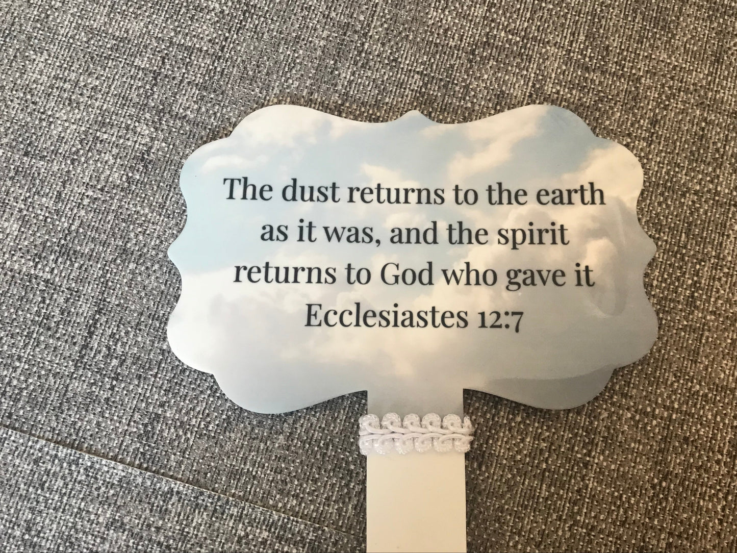 Plaque Grave Marker 17x24cm - The Spirit returns to God Ecc 12:7