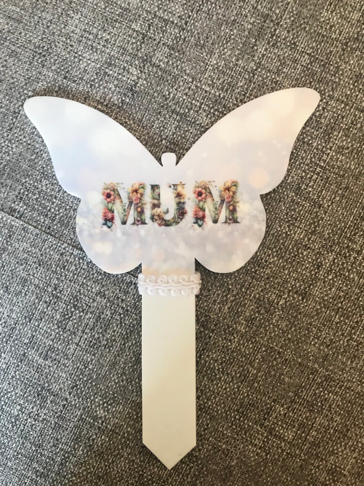 Butterfly Grave Marker 17x22.5cm Mum Floral