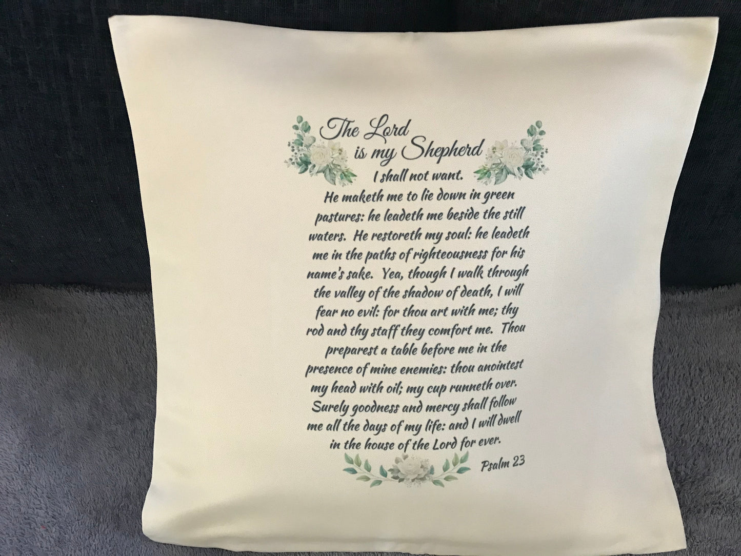 Cushion Cover 45x45cm The Lord Is My Shepherd Psalm 23