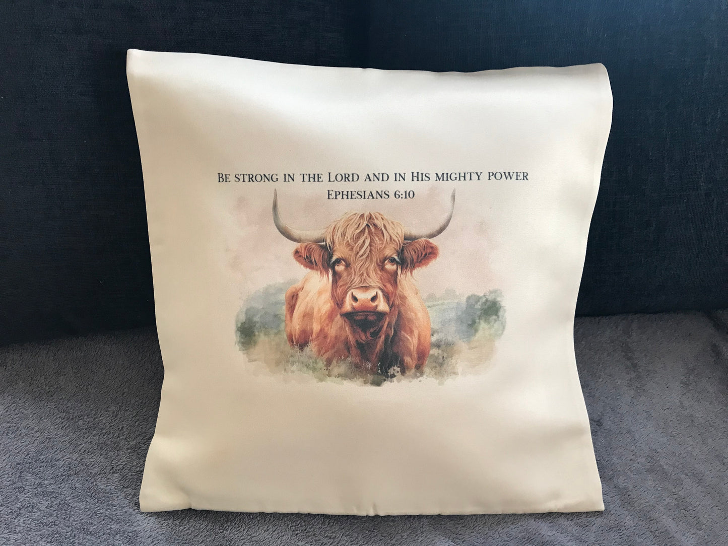 Cushion Cover 45x45cm Be Strong In The Lord and In His Mighty Power Ephesians 6:10