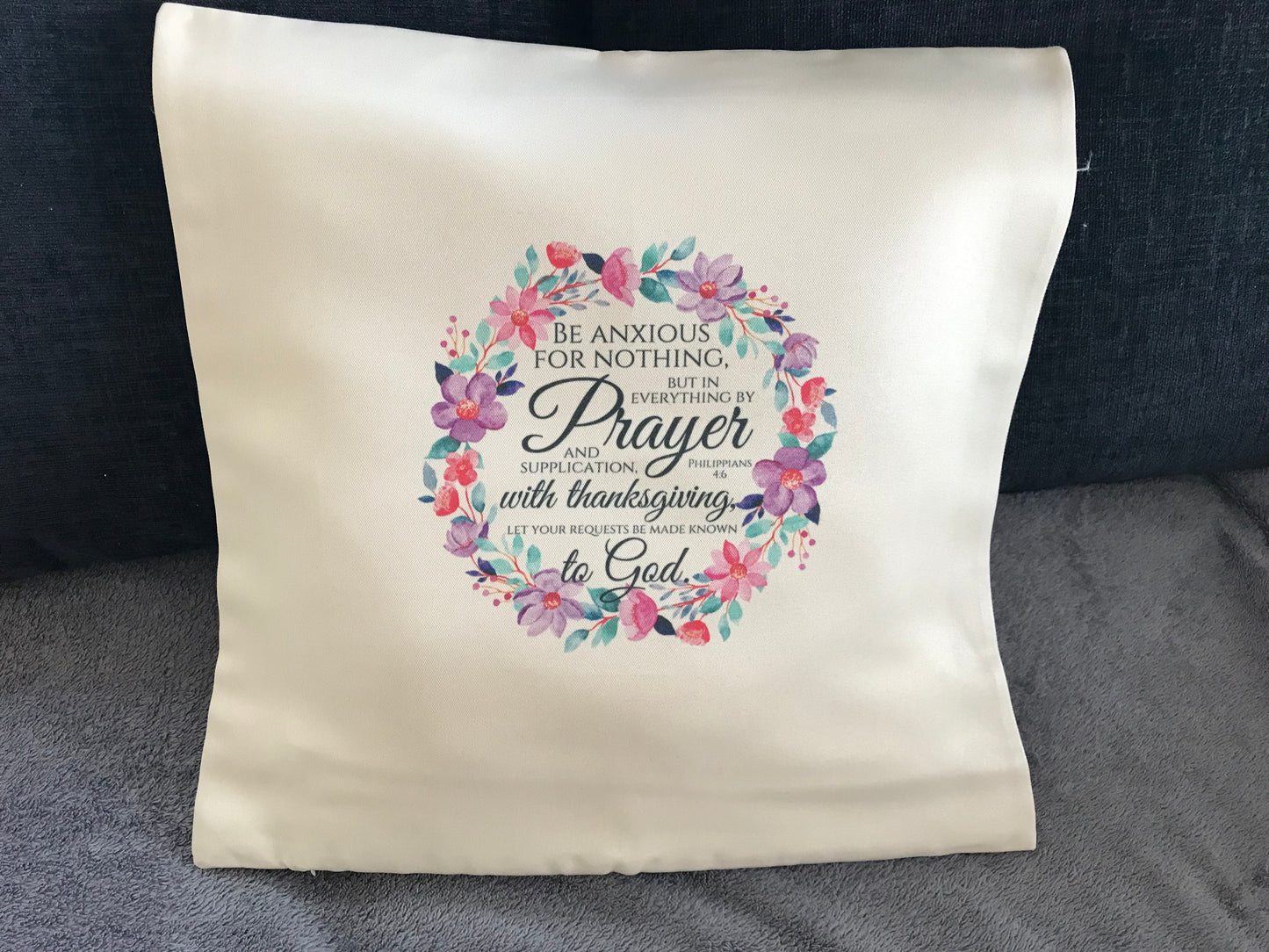 Cushion Cover 45x45cm Be Anxious For Nothing Philippians 4:6