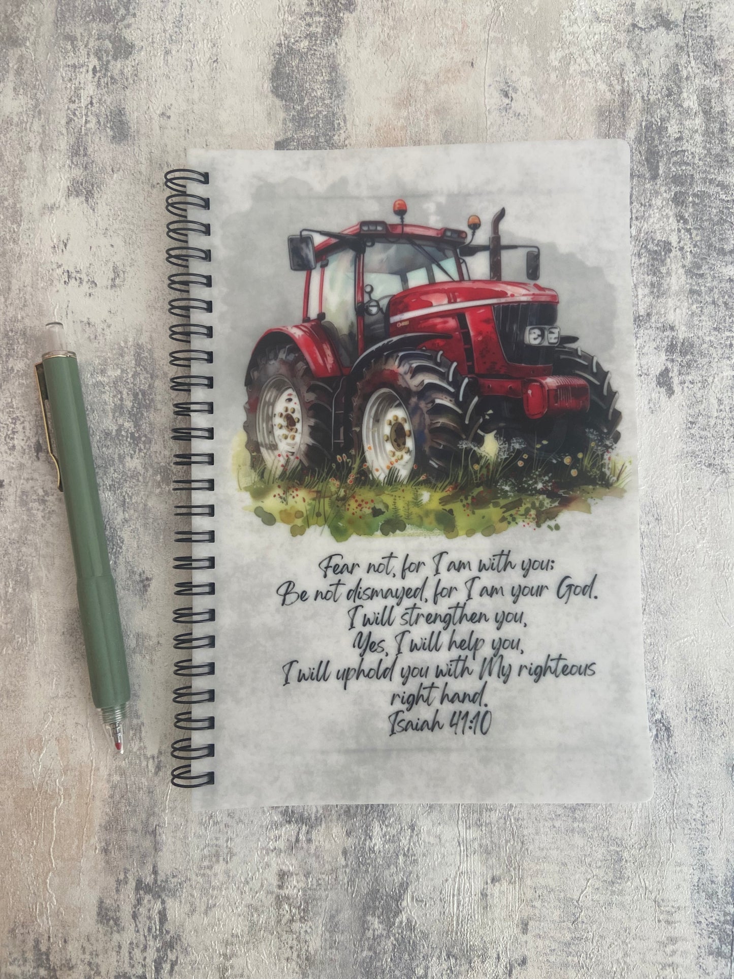 Notebook A5 Fear Not For I Am With You Isaiah 41:10 Red Tractor