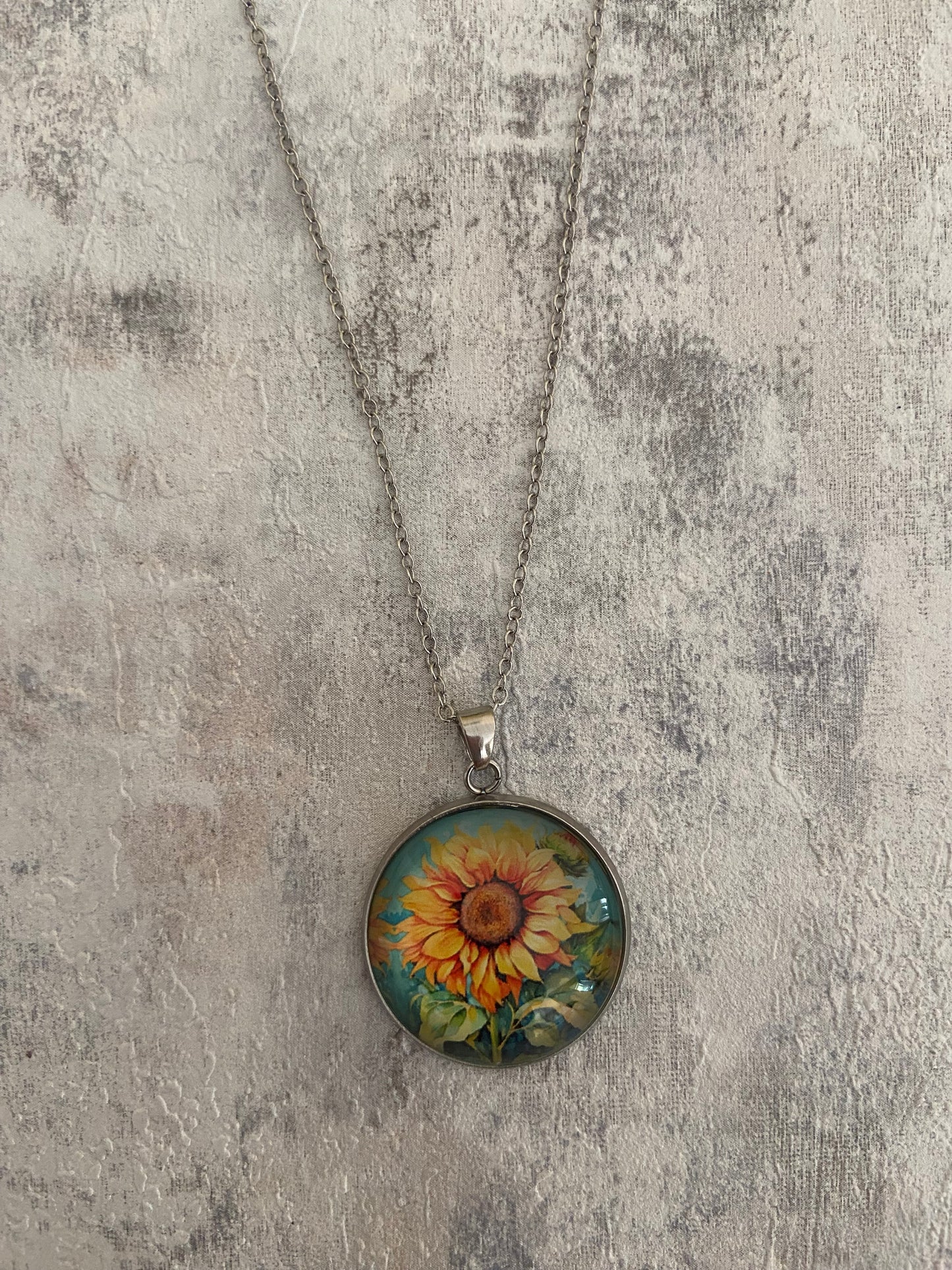 Sunflower Pendant Necklace (60cm chain) 10 variations