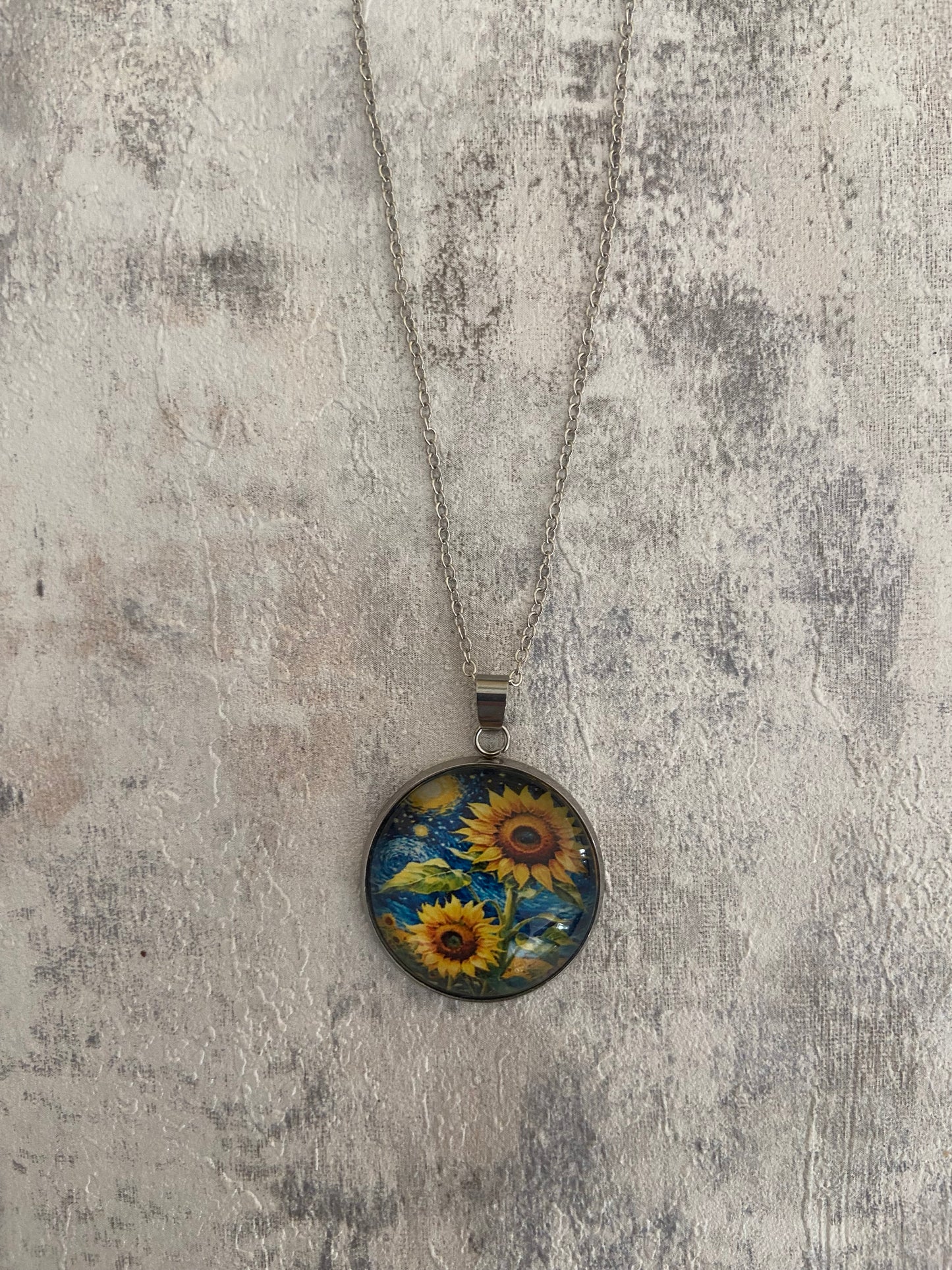 Sunflower Pendant Necklace (60cm chain) 10 variations