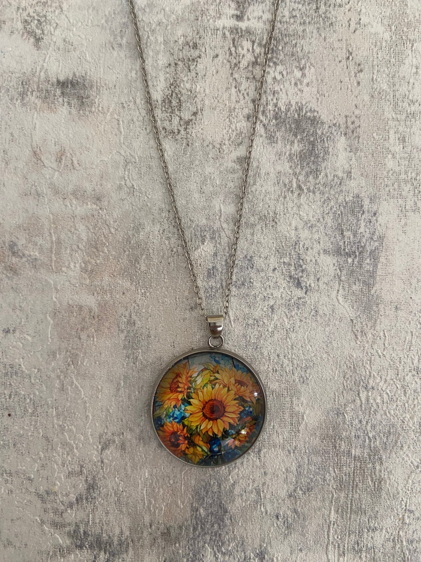 Sunflower Pendant Necklace (60cm chain) 10 variations