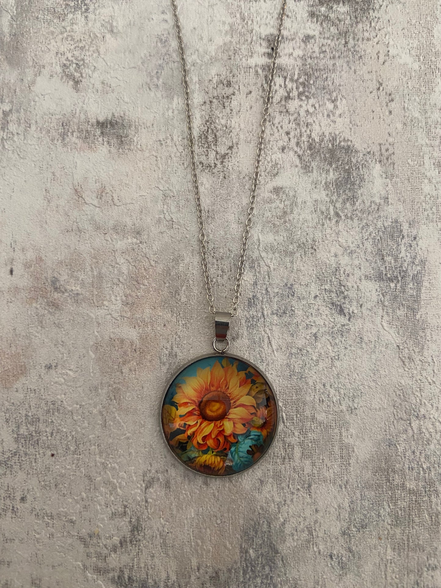 Sunflower Pendant Necklace (60cm chain) 10 variations