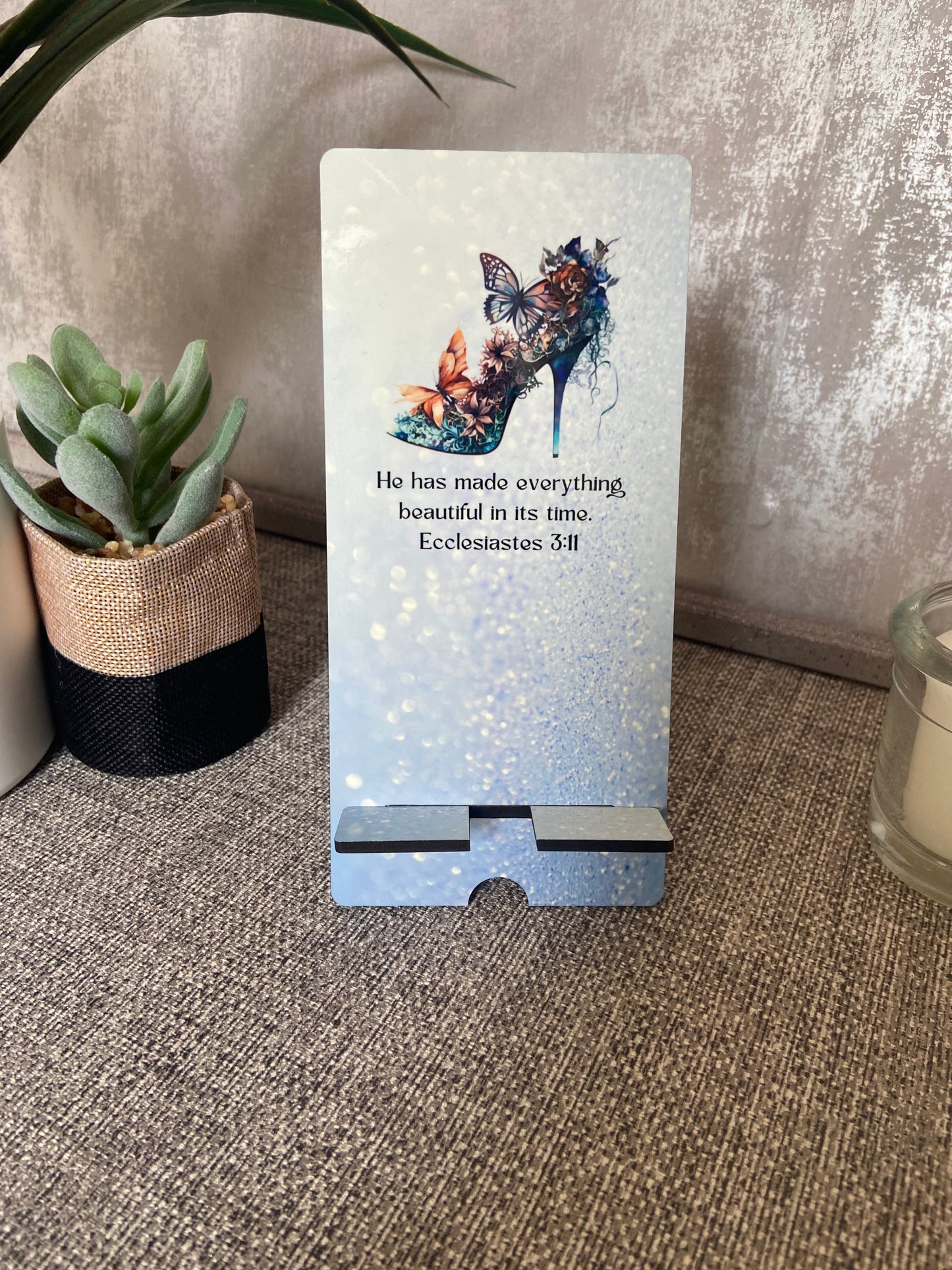 Mobile Phone Stand MDF - Everything Beautiful In Its Time Ecc 3:11
