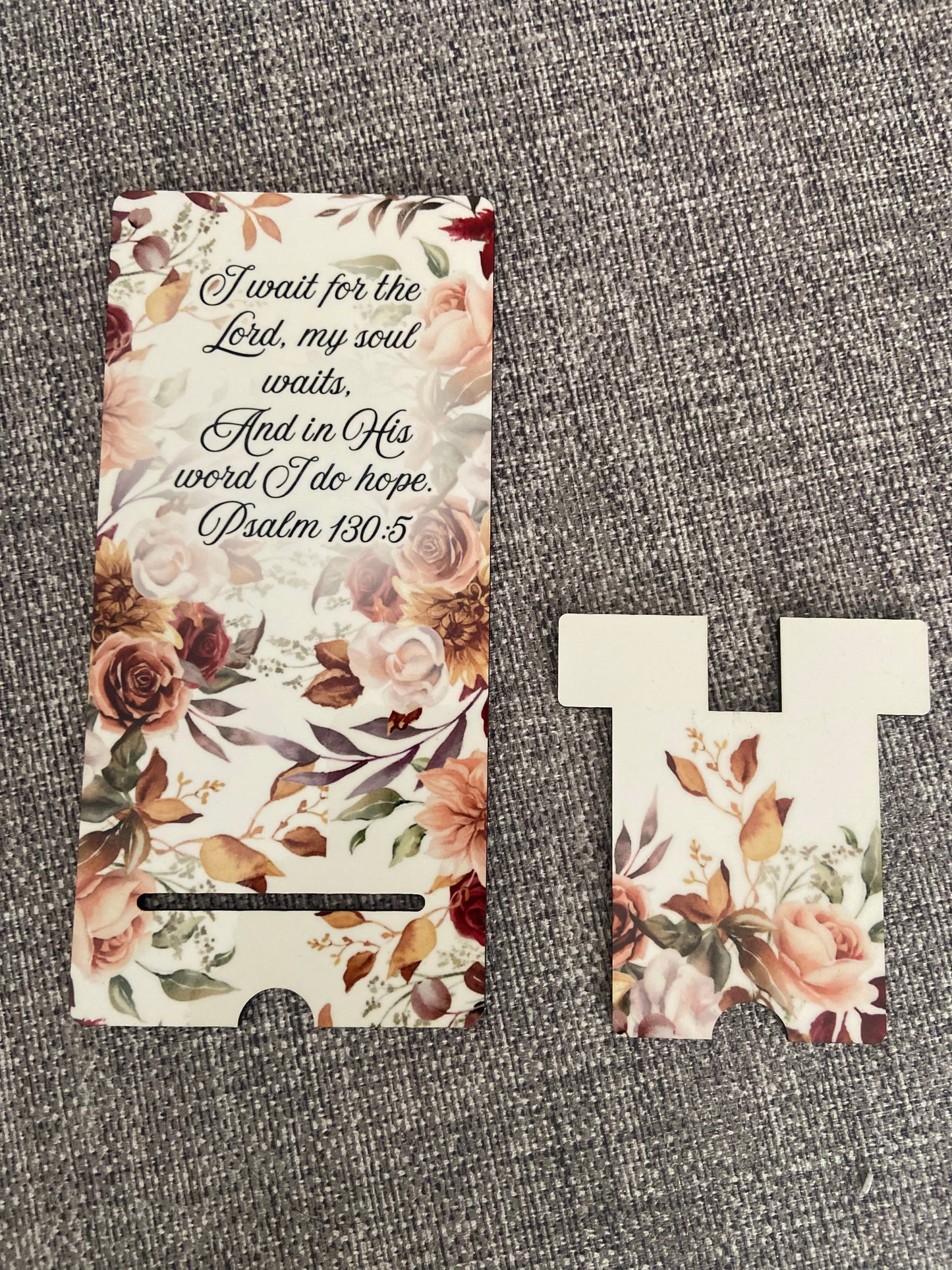 Mobile Phone Stand MDF - I Will Wait for The Lord Psalm 130:5