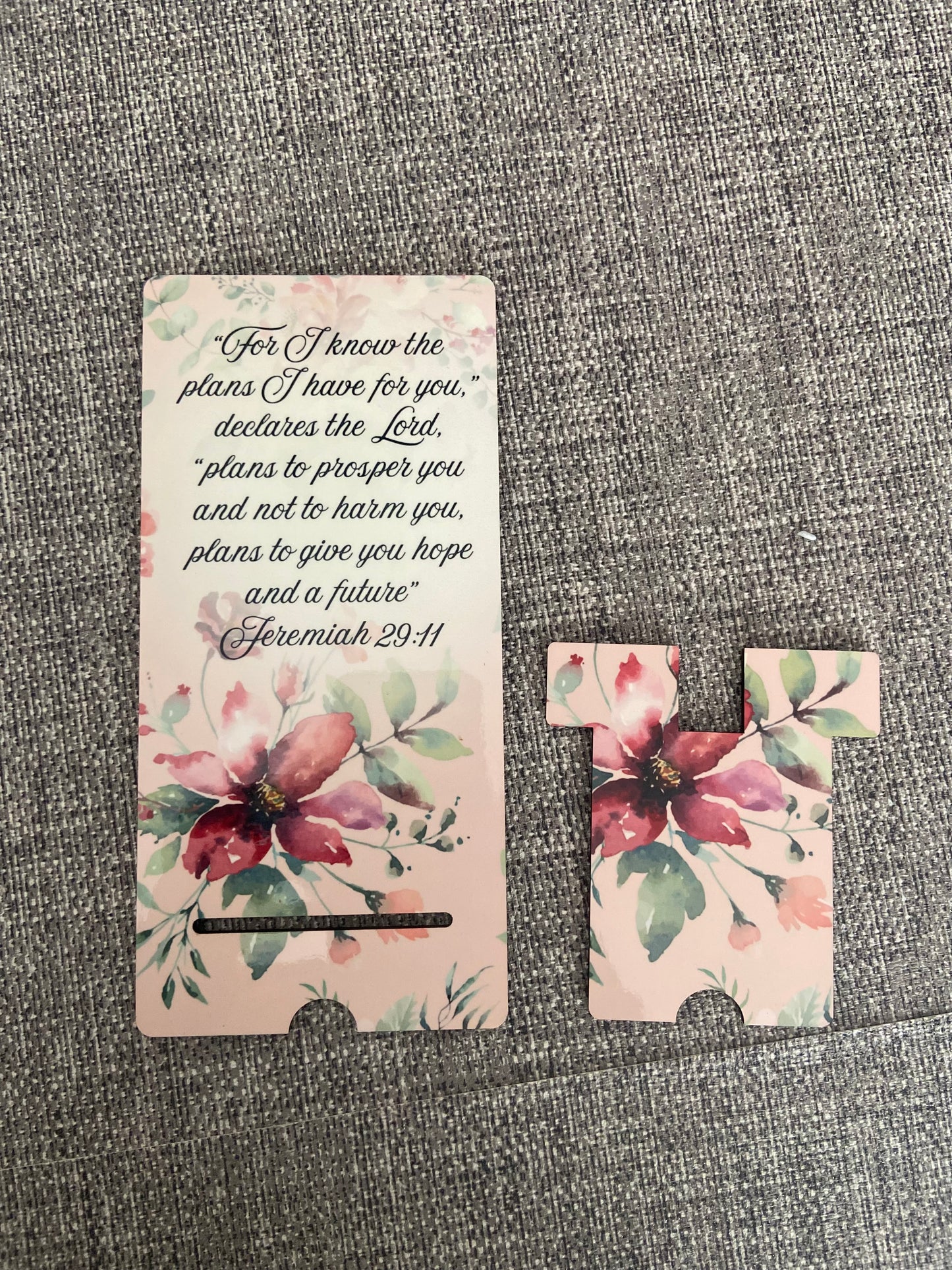Mobile Phone Stand MDF - For I Know The Plans I Have For You Jeremiah 29:11