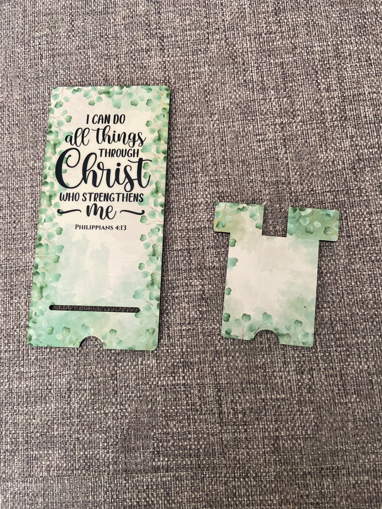 Mobile Phone Stand MDF - I Can Do All Things Through Christ Philippians 4:13