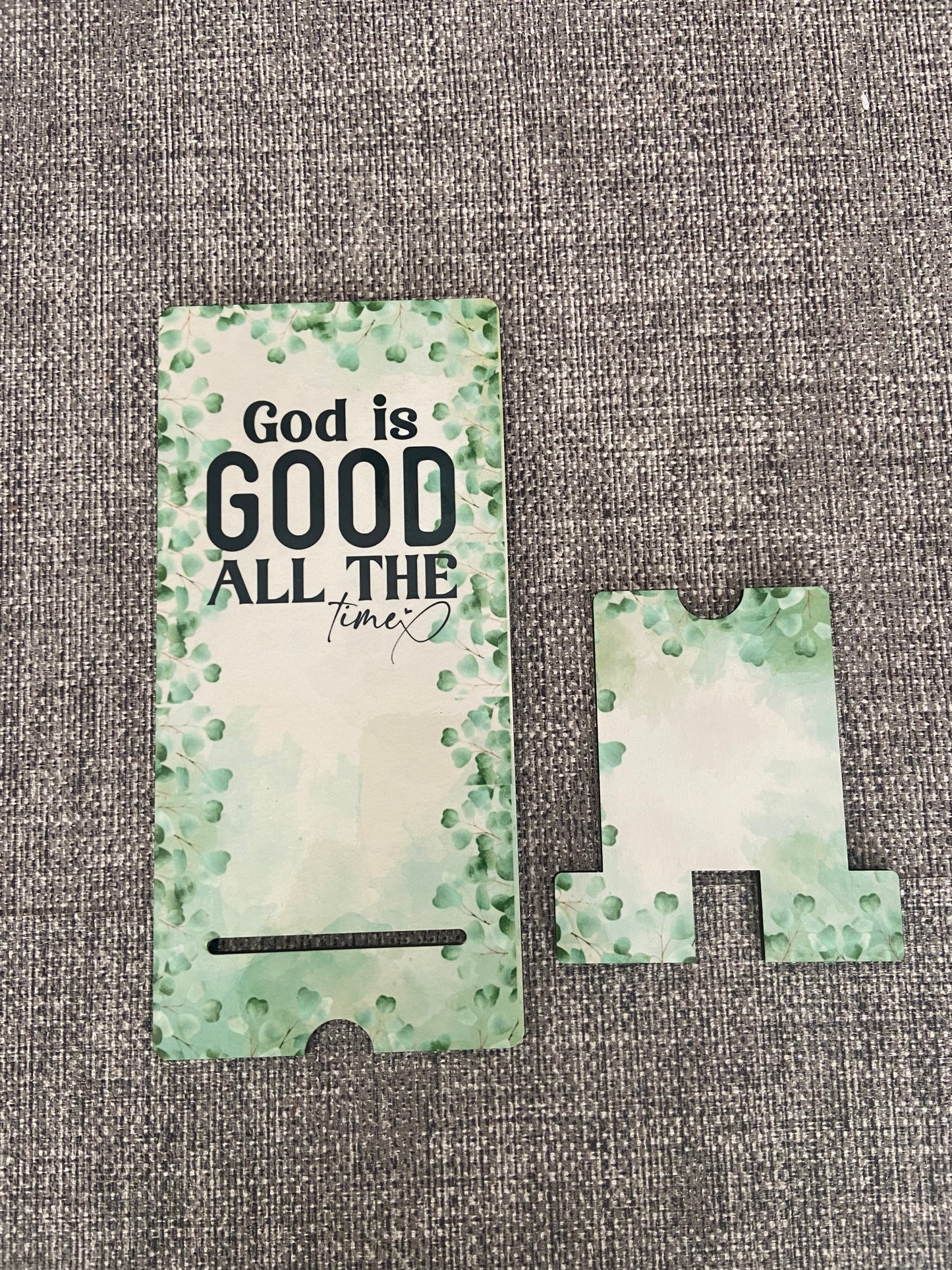 Mobile Phone Stand MDF -God Is Good All The Time