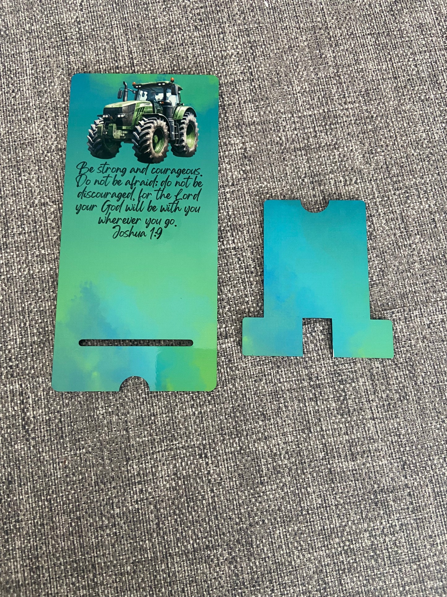 Mobile Phone Stand MDF -Be Strong & Courageous Joshua 1:9