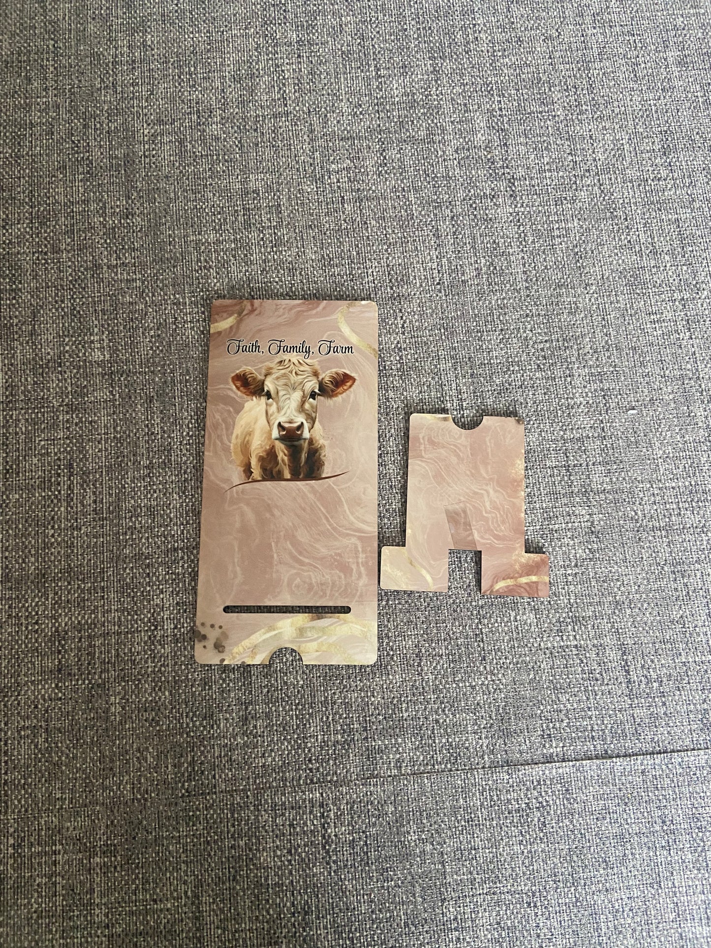 Mobile Phone Stand MDF - Charolais Cow