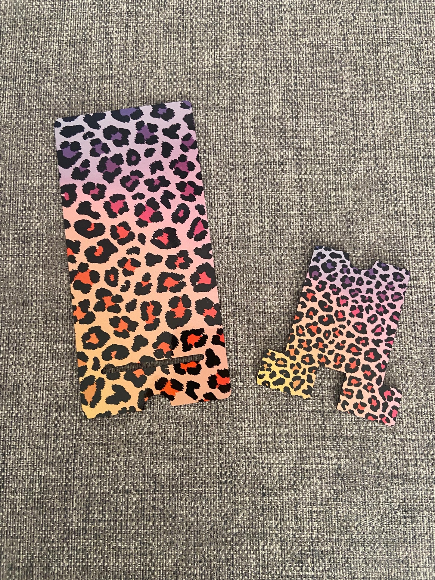 Mobile Phone Stand MDF - Rainbow Leopard Pattern