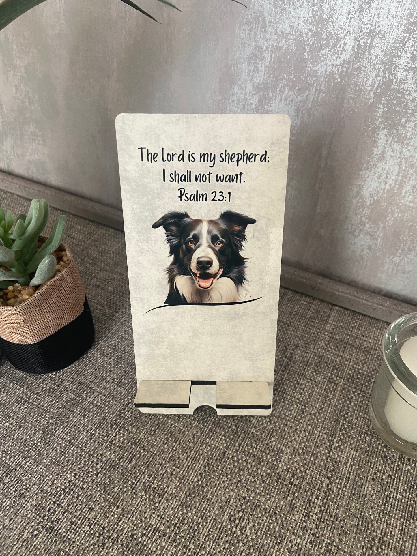 Mobile Phone Stand MDF - The Lord Is My Shepherd Psalm 23:1